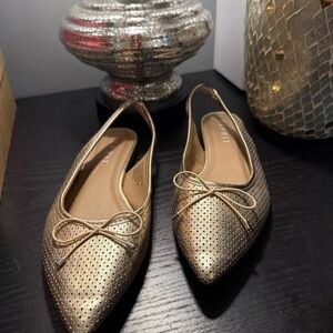 Esprit Metallic Gold Slingback Flats